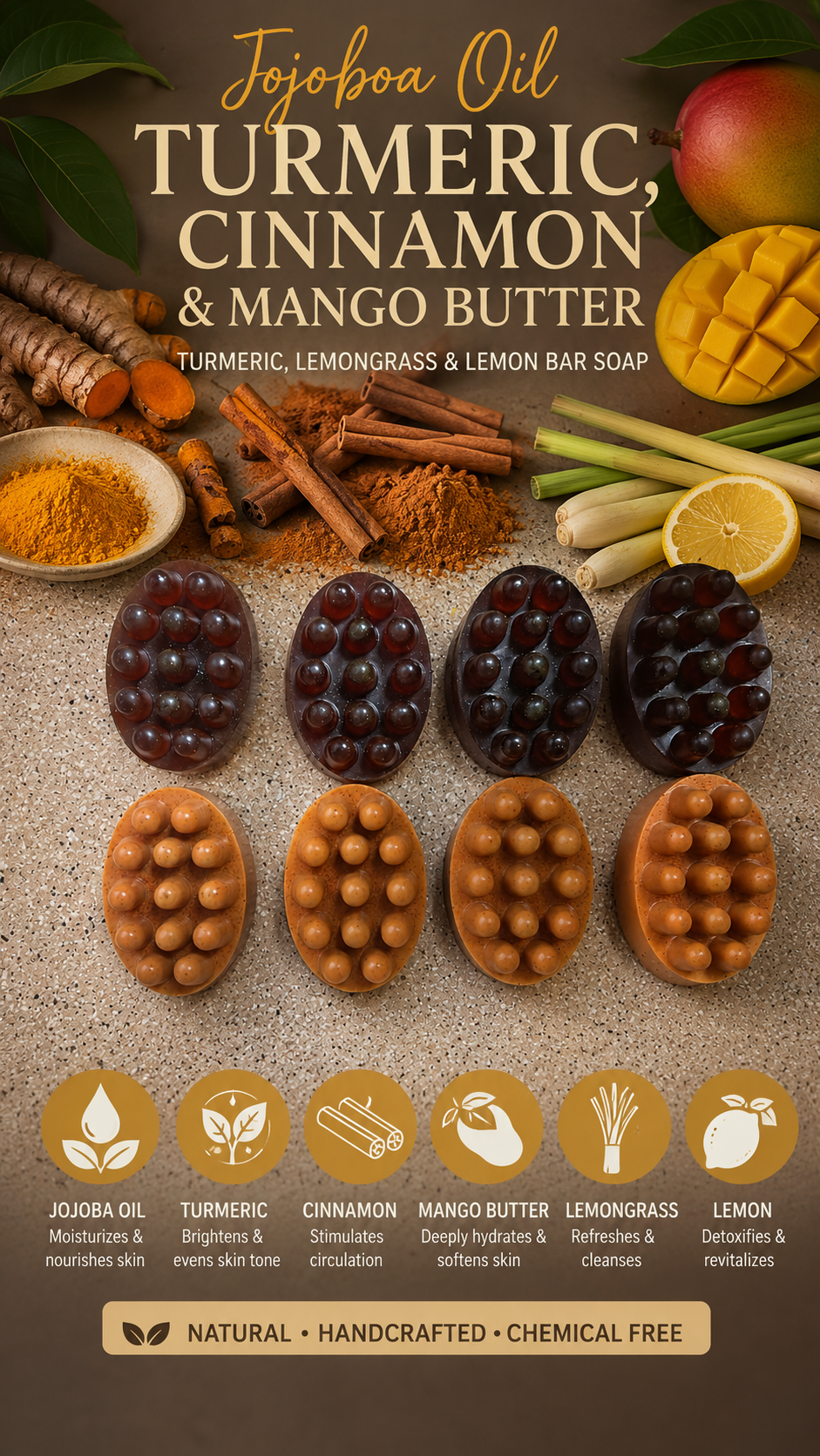 Exfoliating soap bar