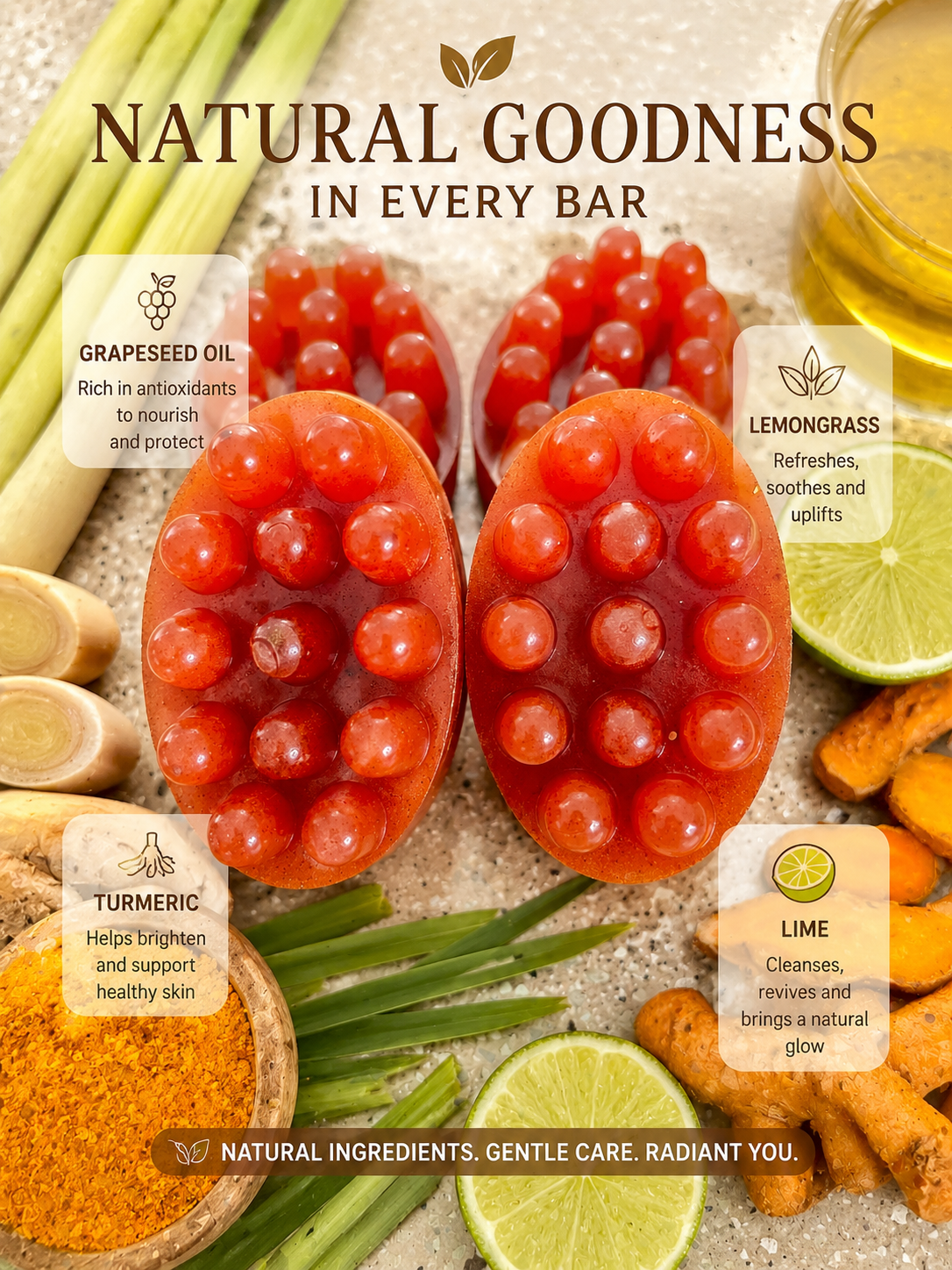Turmeric, exfoliating Soap Bar